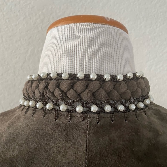 Vintage Y2K Suede and Pearls Blazer by Sophie Chang - Picture 10 of 11